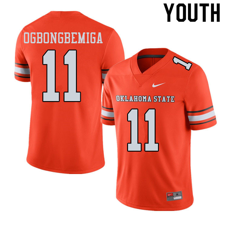 Youth #11 Amen Ogbongbemiga Oklahoma State Cowboys College Football Jerseys Sale-Alternate Orange